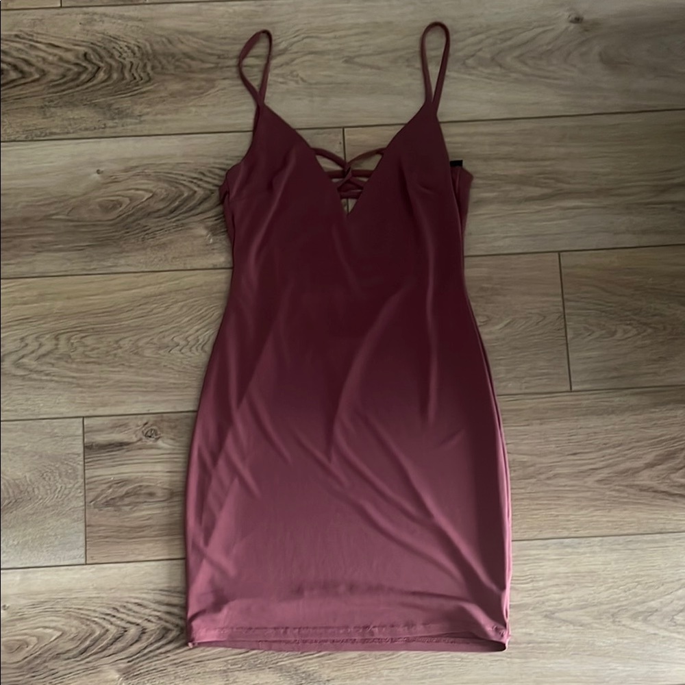 Windsor Elegant Burgundy Mauve Strappy Mini Dress